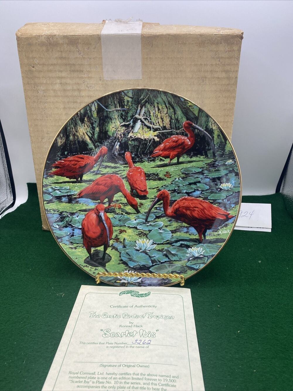 "Scarlet Ibis" THE EXOTIC BIRDS OF TROPIQUE by Konrad F. Hack Plate Collector